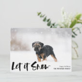 Laat het winterfoto gaan sneeuwen feestdagenkaart (Staand voorkant)