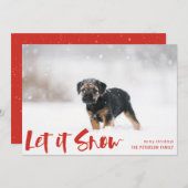 Laat het winterfotorood opmaken feestdagenkaart (Voorkant / Achterkant)