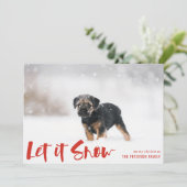 Laat het winterfotorood opmaken feestdagenkaart (Staand voorkant)