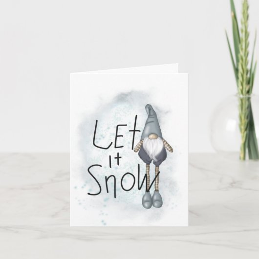 Laat het wintergnome sneeuwen bedankkaart (Voorkant)