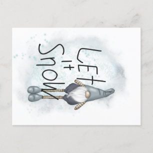 Laat het wintergnome sneeuwen feestdagenkaart