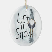 Laat het wintergnome sneeuwen keramisch ornament (Rechts)