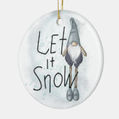 Laat het wintergnome sneeuwen keramisch ornament (Links)