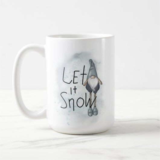 Laat het wintergnome sneeuwen koffiemok (Links)