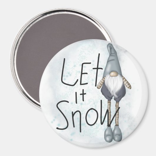 Laat het wintergnome sneeuwen magneet (Voorkant / Achterkant)