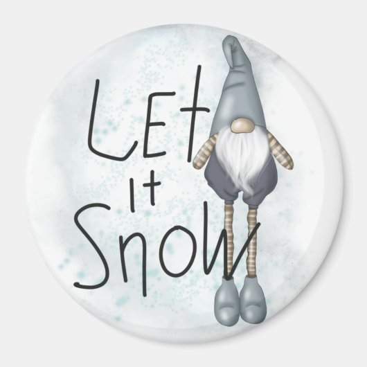 Laat het wintergnome sneeuwen magneet (Voorkant)