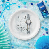 Laat het wintergnome sneeuwen papieren bordje (Feest)