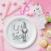 Laat het wintergnome sneeuwen papieren bordje (Feest)