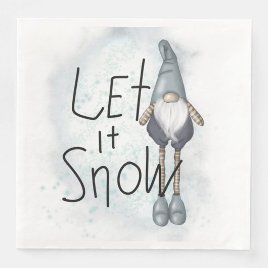 Laat het wintergnome sneeuwen servet (Voorkant)