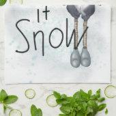 Laat het wintergnome sneeuwen theedoek (Gevouwen)