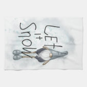 Laat het wintergnome sneeuwen theedoek (Horizontaal)