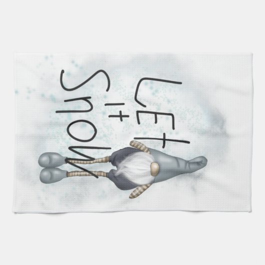 Laat het wintergnome sneeuwen theedoek (Horizontaal)