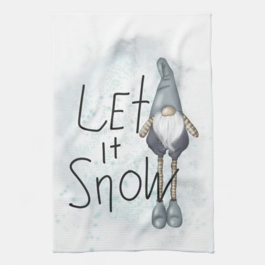 Laat het wintergnome sneeuwen theedoek (Verticaal)