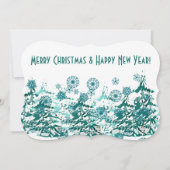 Laat het winterkerstbos op sneeuw passen feestdagenkaart (Achterkant)