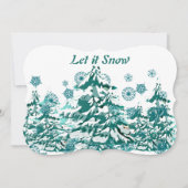 Laat het winterkerstbos op sneeuw passen feestdagenkaart (Voorkant)