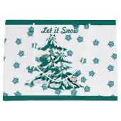 Laat het winterkerstbos op sneeuw passen groot cadeauzakje (Voorkant)