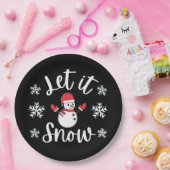 Laat het winterkerstfeest gaan sneeuwen papieren bordje (Feest)