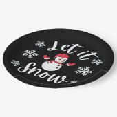 Laat het winterkerstfeest gaan sneeuwen papieren bordje (Gekanteld)