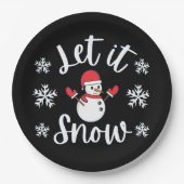 Laat het winterkerstfeest gaan sneeuwen papieren bordje (Voorkant)