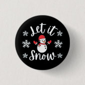 Laat het winterkerstfeest gaan sneeuwen ronde button 3,2 cm (Voorkant)