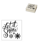 Laat het winterkerstfeest gaan sneeuwen rubberstempel (Gestempeld)