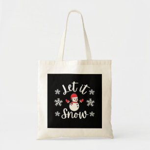 Laat het winterkerstfeest gaan sneeuwen tote bag