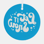 Laat het winterontwerp sneeuwen glas ornament (Achterkant)