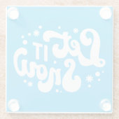 Laat het winterontwerp sneeuwen glazen onderzetter (Achterkant)