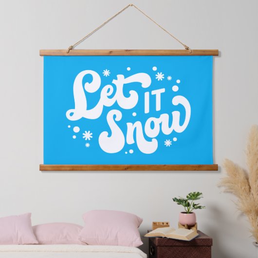 Laat het winterontwerp sneeuwen hangend wandkleed (Slaapkamer)