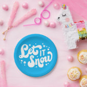 Laat het winterontwerp sneeuwen papieren bordje (Feest)