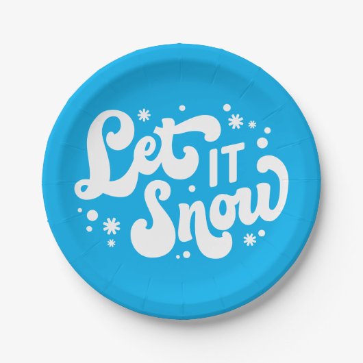 Laat het winterontwerp sneeuwen papieren bordje (Voorkant)