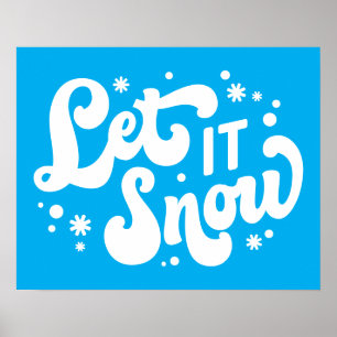 Laat het winterontwerp sneeuwen poster