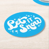 Laat het winterontwerp sneeuwen ronde kartonnen onderzetter (Gebogen)