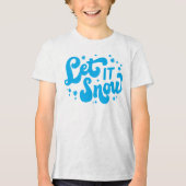 Laat het winterontwerp sneeuwen Tri-Blend shirt (Voorkant)