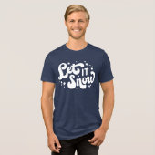 Laat het winterontwerp sneeuwen Tri-Blend shirt (Voorkant volledig)