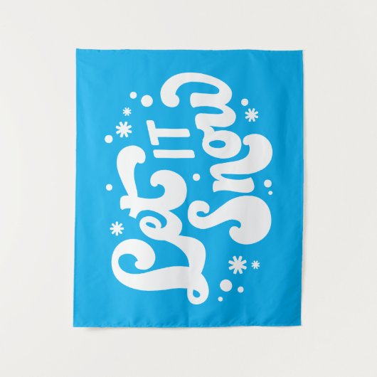 Laat het winterontwerp sneeuwen wandkleed (Voorkant)