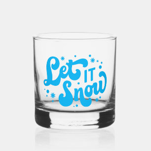 Laat het winterontwerp sneeuwen whisky glas