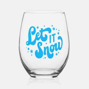 Laat het winterontwerp sneeuwen wijnglas zonder voet