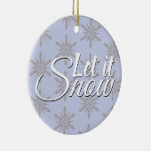 Laat het wintersneeuwvlokken keramisch ornament (Rechts)