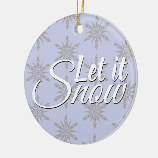 Laat het wintersneeuwvlokken keramisch ornament (Links)