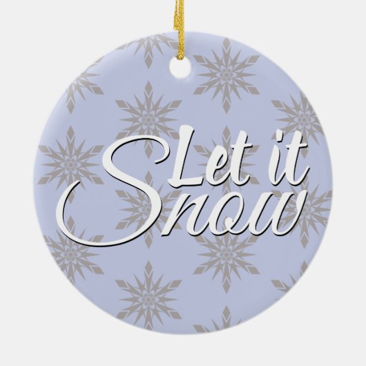 Laat het wintersneeuwvlokken keramisch ornament (Achterkant)