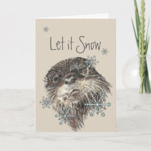 Laat het wintersneeuwvlokken vieren met Kerstmis O Feestdagen Kaart