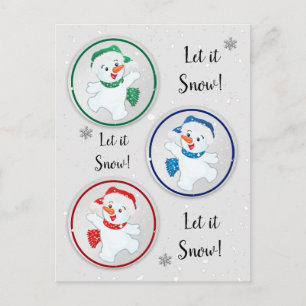 Laat het wintersneeuwwintersneeuwse Cartoon Briefkaart
