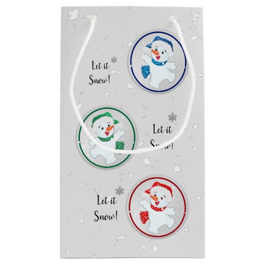 Laat het wintersneeuwwintersneeuwse Cartoon Klein Cadeauzakje (Achterkant)