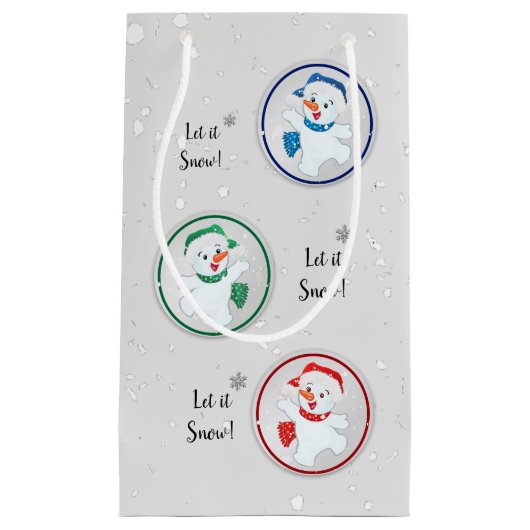 Laat het wintersneeuwwintersneeuwse Cartoon Klein Cadeauzakje (Voorkant)