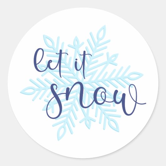 Laat het winterstokers sneeuwen ronde sticker (Voorkant)