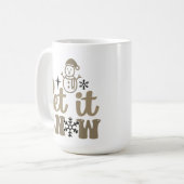 Laat het witte kerst sneeuwen koffiemok (Voorkant links)