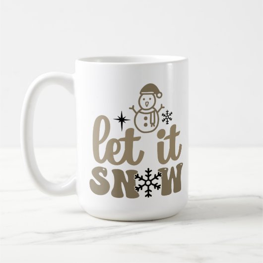 Laat het witte kerst sneeuwen koffiemok (Links)