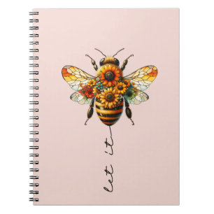 Laat het zachte bijen kunst blozen zijn notitieboek