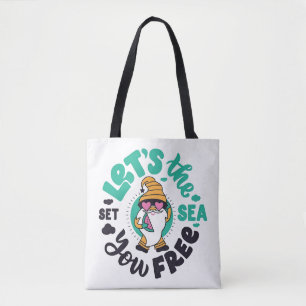 Laat het Zee je vrij Gnome T-shirt Tote Bag